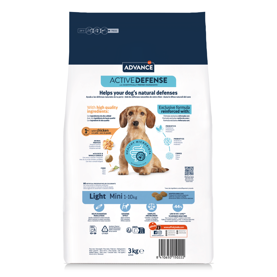 Advance Adult Mini Light Tavuklu 3 Kg Küçük Irk Köpek Maması