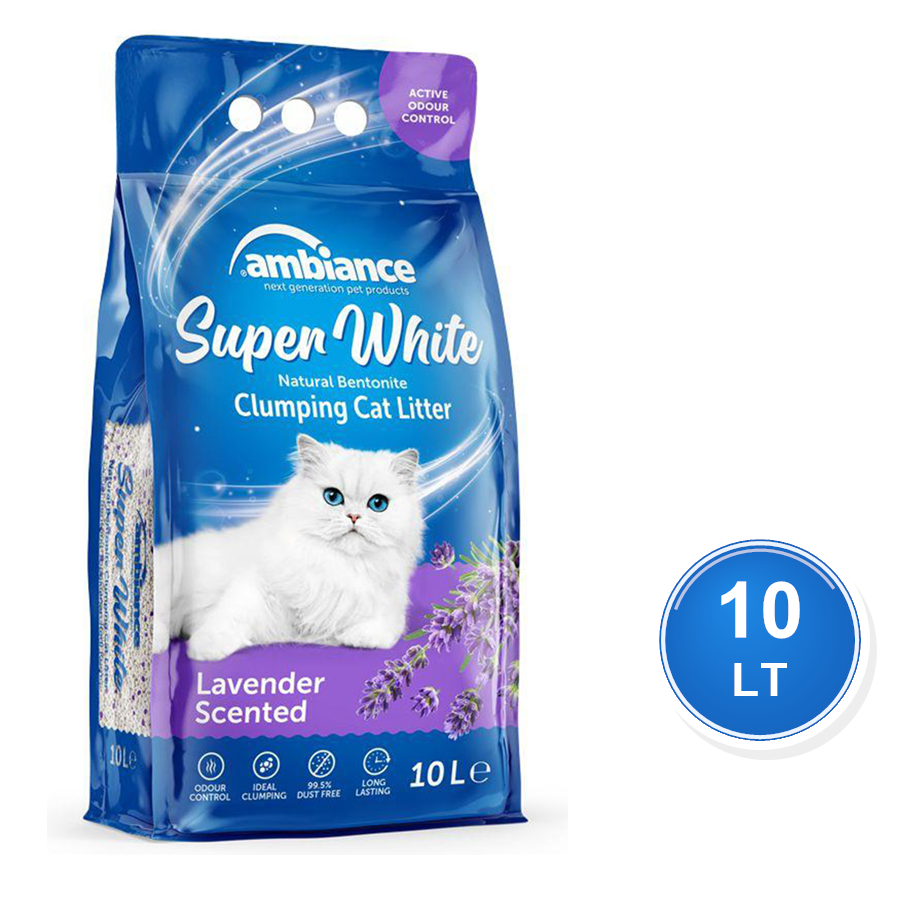 Ambiance Lavanta Kokulu 10 LT İnce Taneli Topaklanan Bentonit Kedi Kumu