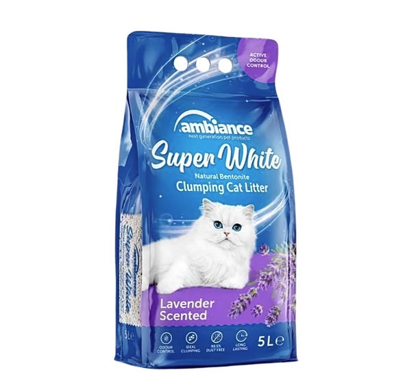 Ambiance Lavanta Kokulu 5 LT İnce Taneli Topaklanan Bentonit Kedi Kumu