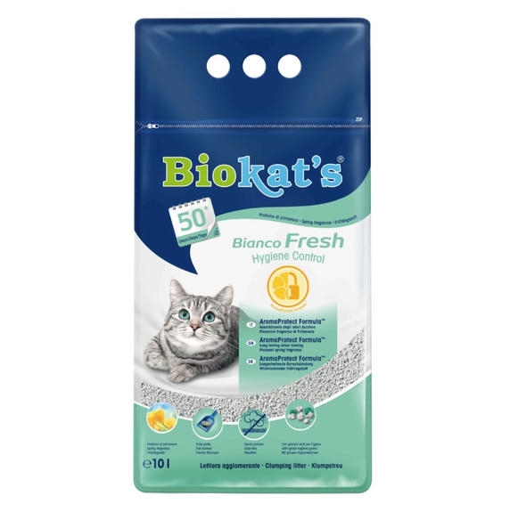 Biokat's Bianco Hijyenik Fresh Kokulu 10 LT İnce Taneli Topaklanan Bentonit Kedi Kumu