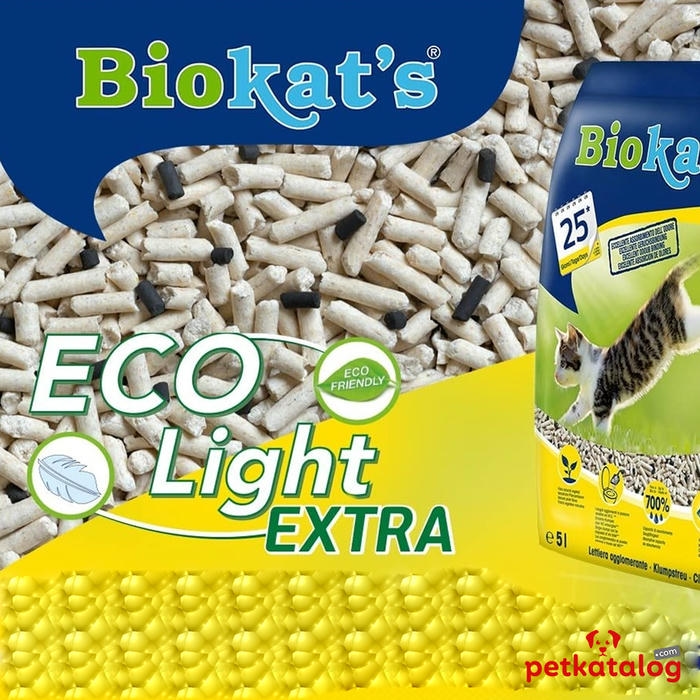 Biokat's Eco Light Extra Aktif Karbonlu 5 LT Pelet Topaklanan Bitkisel Kedi Kumu