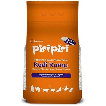 Pisi Pisi Sabun Kokulu 5 KG İnce Taneli Topaklanan Bentonit Kedi Kumu