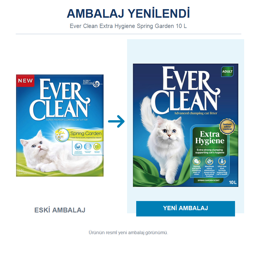 Ever Clean Extra Hygiene Spring Garden 10 LT Bahar Kokulu İnce Taneli Topaklanan Bentonit Kedi Kumu
