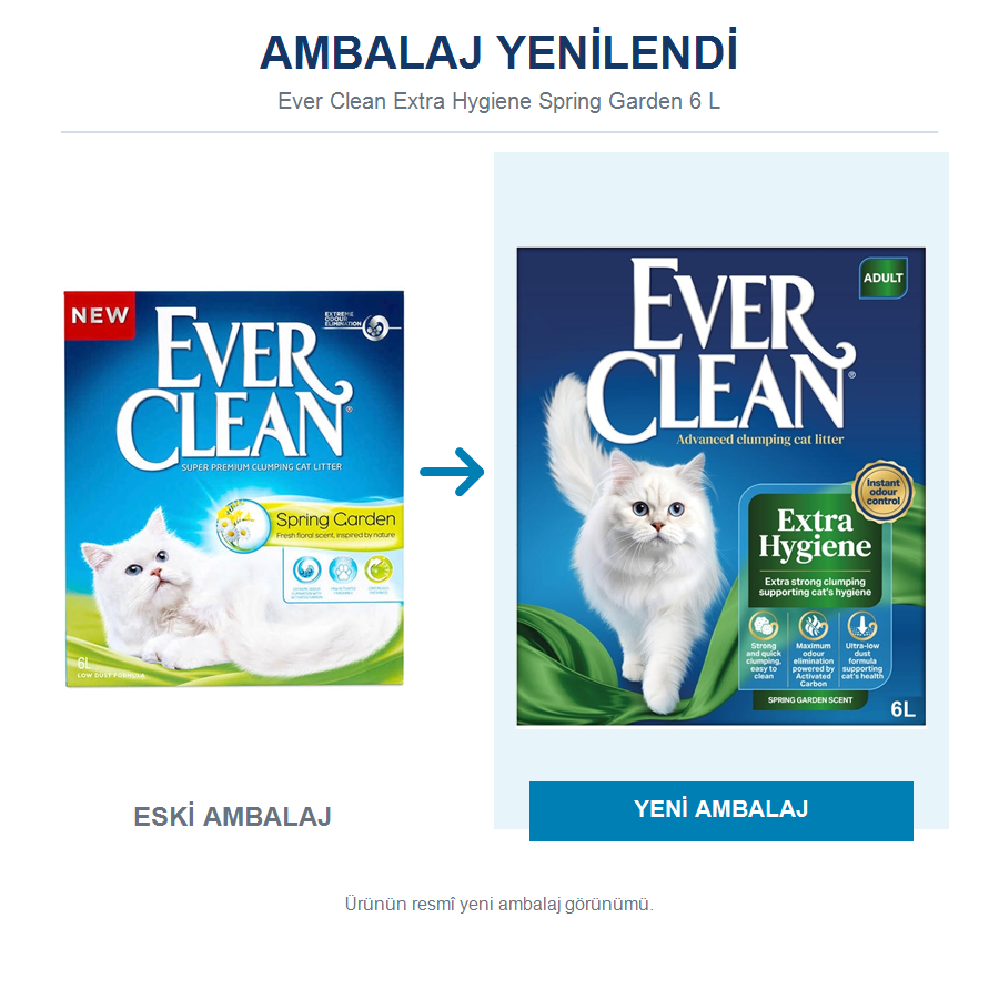 Ever Clean Extra Hygiene Spring Garden 6 LT Bahar Kokulu İnce Taneli Topaklanan Bentonit Kedi Kumu