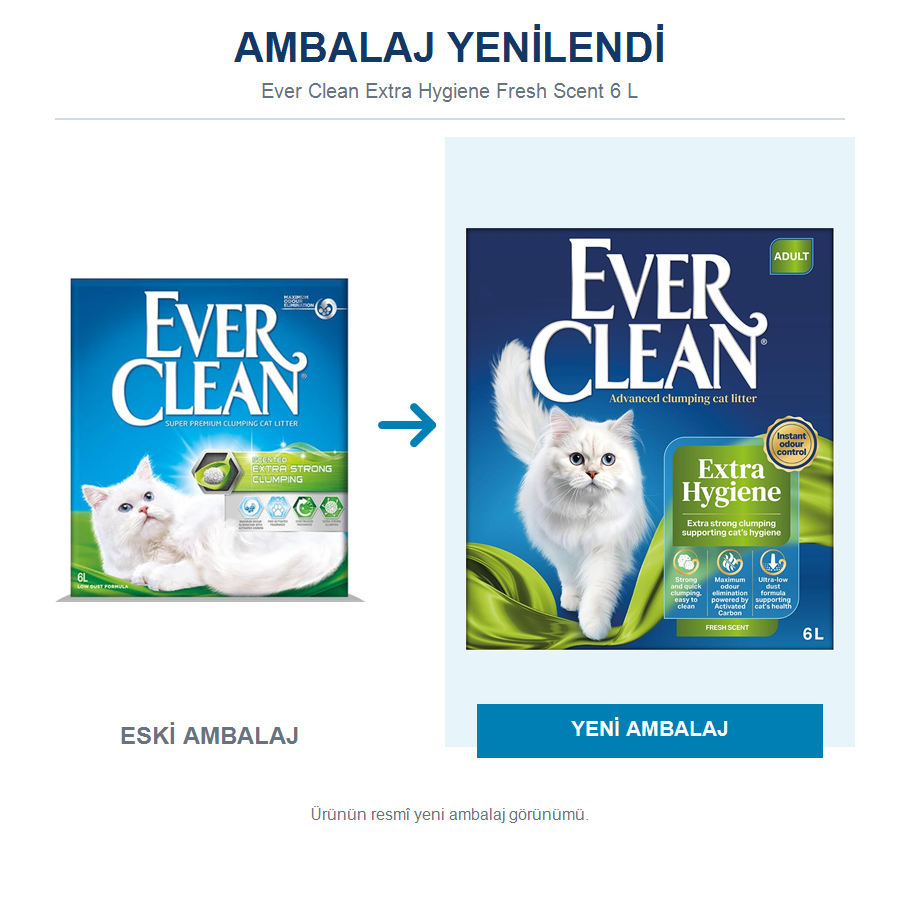 Ever Clean Extra Hygiene Fresh Scent 6 LT Ferah Kokulu İnce Taneli Topaklanan Bentonit Kedi Kumu