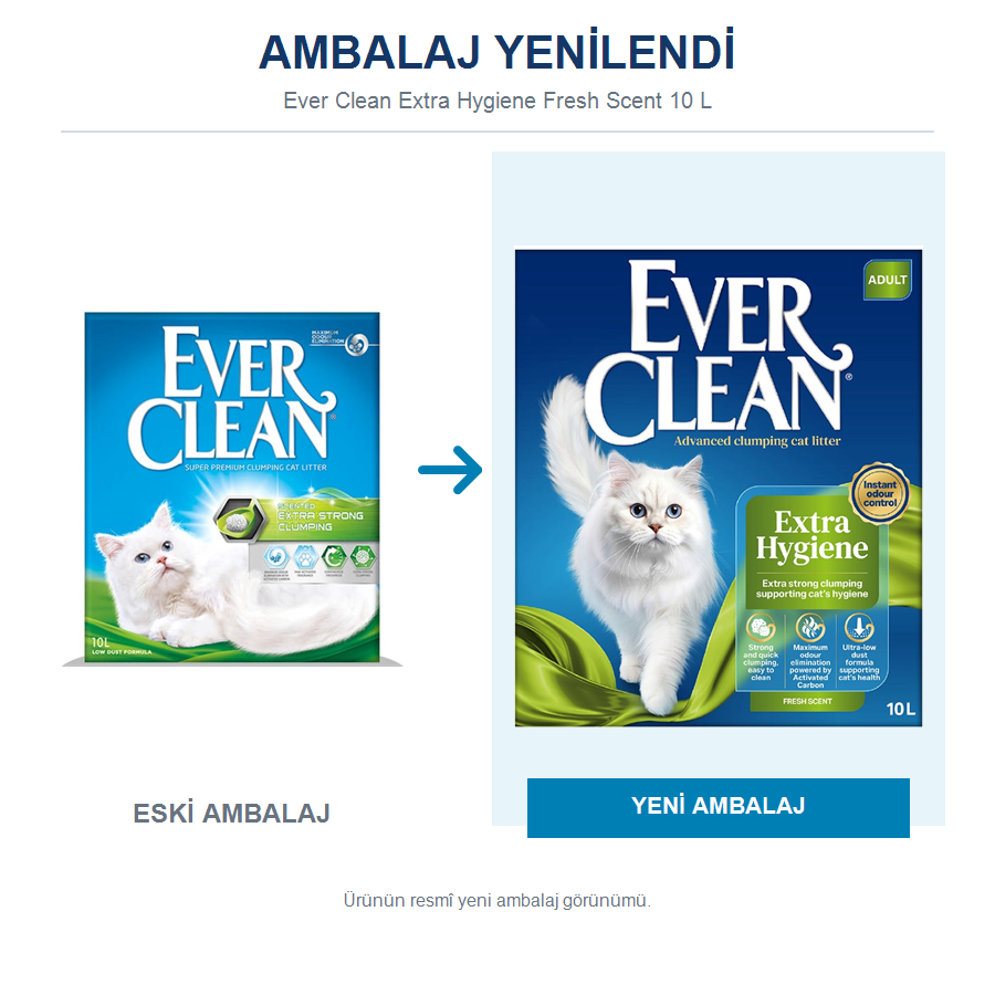 Ever Clean Extra Hygiene Fresh Scent 10 LT Ferah Kokulu İnce Taneli Topaklanan Bentonit Kedi Kumu