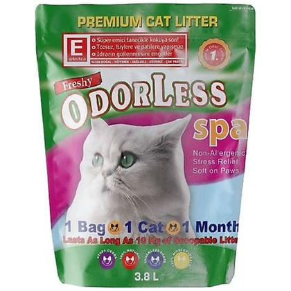 Freshy 2 Aylık Ekonomik Kokusuz 3,8 LT Silika Kristal Kedi Kumu