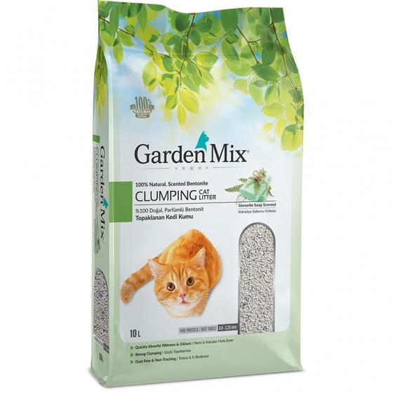 Garden Mix Sabun Kokulu 10 LT Kalın Taneli Topaklanan Bentonit Kedi Kumu