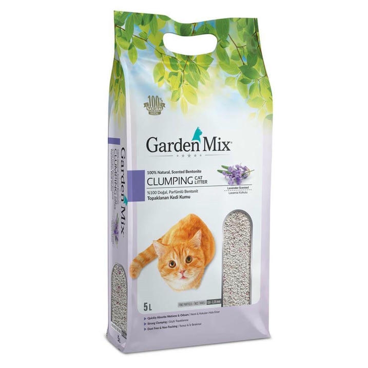 Garden Mix Lavanta Kokulu 5 LT İnce Taneli Topaklanan Bentonit Kedi Kumu