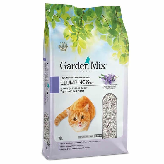 Garden Mix Lavanta Kokulu 10 LT İnce Taneli Topaklanan Bentonit Kedi Kumu
