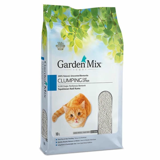 Garden Mix Kokusuz 10 LT Kalın Taneli Topaklanan Bentonit Kedi Kumu