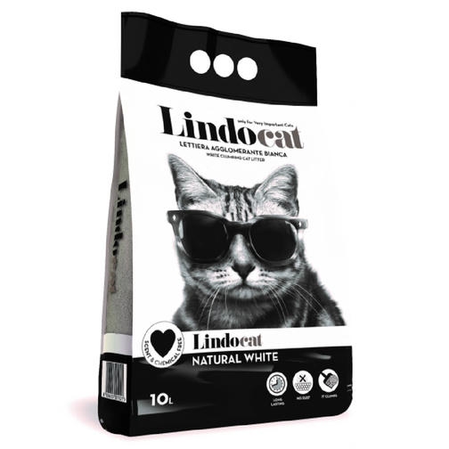 Lindo Cat Natural White Kokusuz 10 LT İnce Taneli Topaklanan Bentonit Kedi Kumu