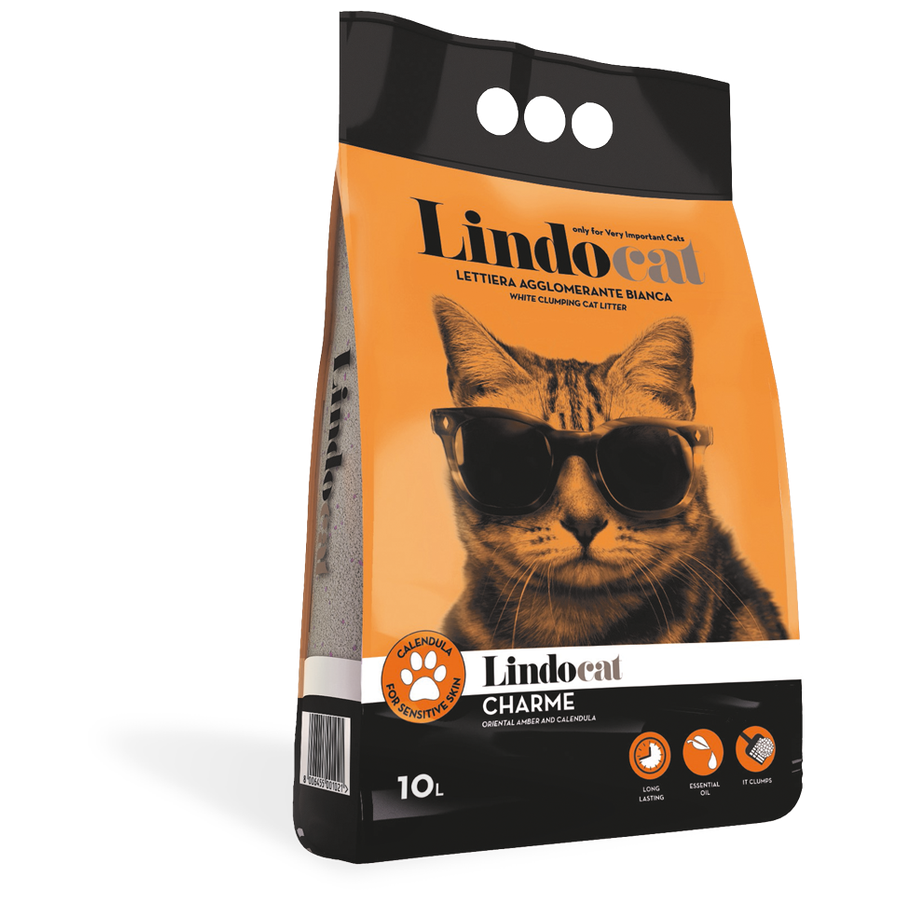 Lindocat Charme Amber Kokulu 10 LT Kalın Taneli Topaklanan Bentonit Kedi Kumu