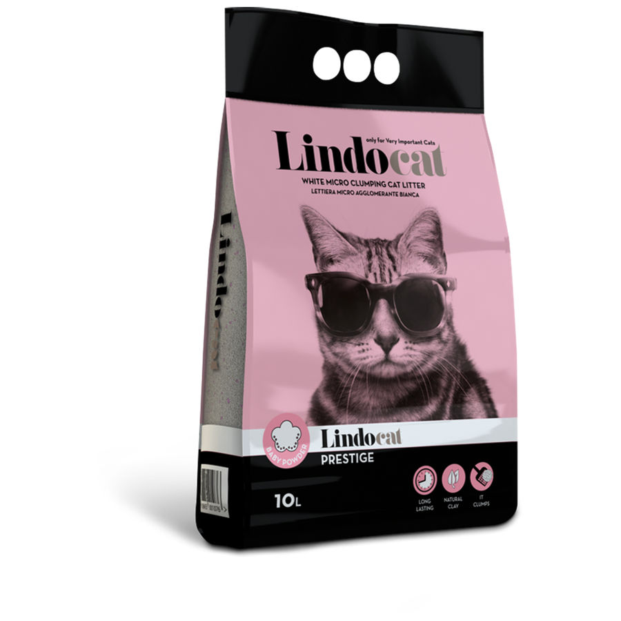 Lindocat Prestige Bebek Pudrası Kokulu 10 LT İnce Taneli Topaklanan Bentonit Kedi Kumu