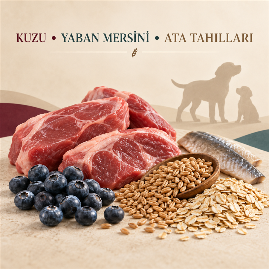 N&D Ancestral Grain Düşük Tahıllı Kuzulu ve Yaban Mersinli 2,5 Kg Orta ve Büyük Irk Yavru Köpek Maması
