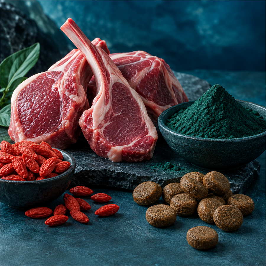 N&D Spirulina غذای سگ بالغ نژاد بره بدون غلات، اسپیرولینا و گوجی بری 2 Kg نژاد متوسط و بزرگ