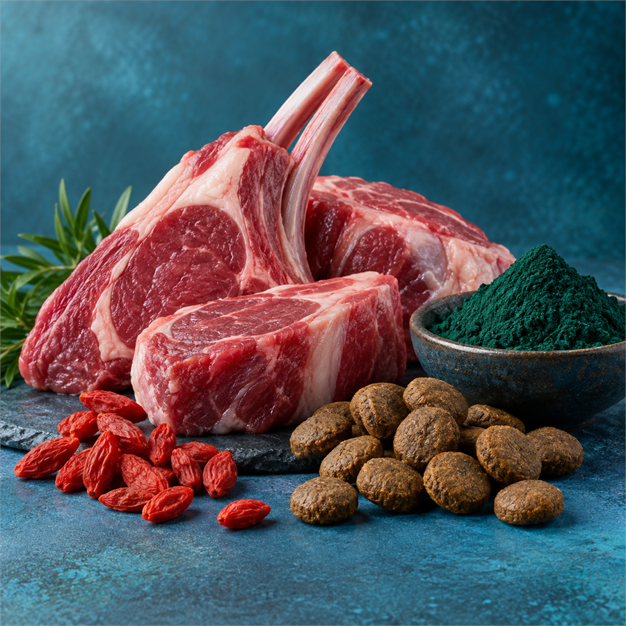 N&D Spirulina Tahılsız Kuzulu, Spirulinalı ve Kurt Üzümlü 7 Kg Orta ve Büyük Irk Yavru Köpek Maması