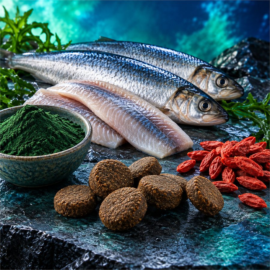 N&D Spirulina غذای سگ بالغ نژاد متوسط و بزرگ بدون غلات با شاه ماهی، اسپیرولینا و گوجی بری 7 Kg