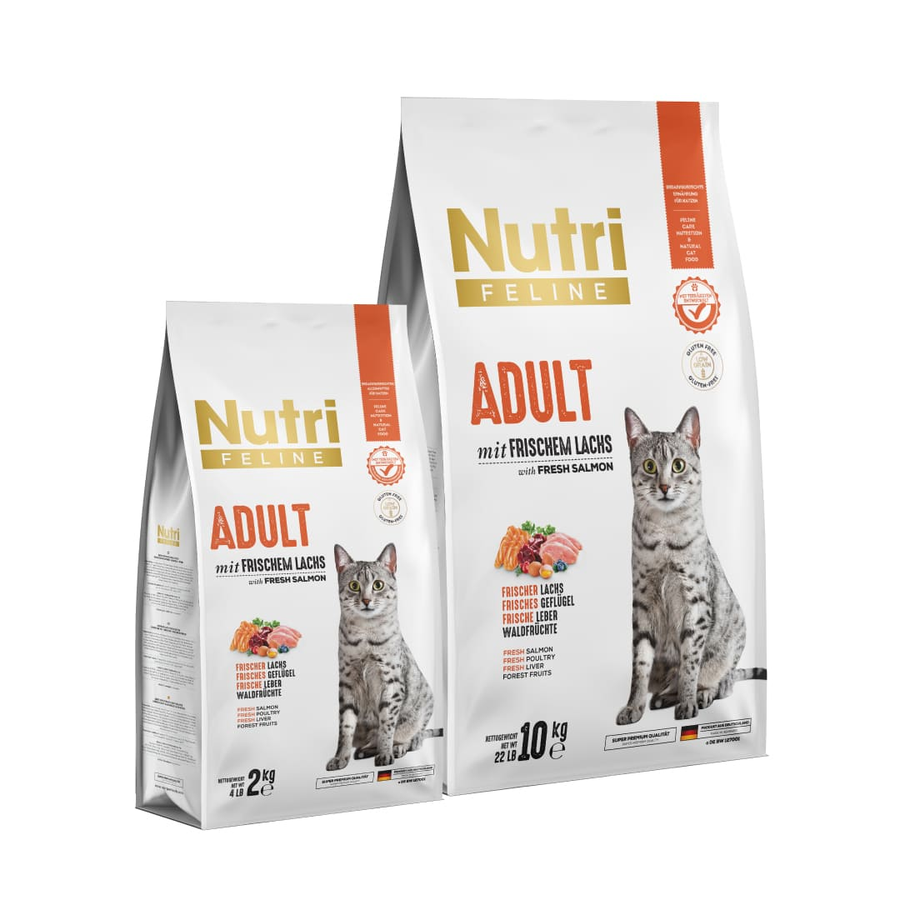 Nutri Feline Adult 10 Kg Somonlu Düşük Tahıllı Yetişkin Kedi Maması