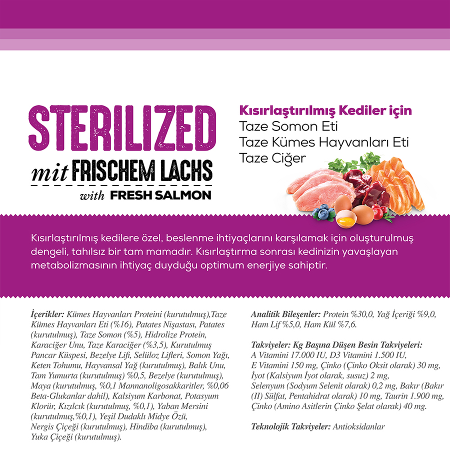 Nutri Feline Sterilised 2 Kg Somonlu Tahılsız Kısırlaştırılmış Kedi Maması
