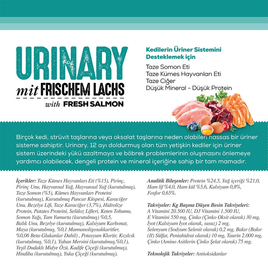Nutri Feline Urinary 2 Kg Somonlu Düşük Tahıllı Yetişkin Kedi Maması