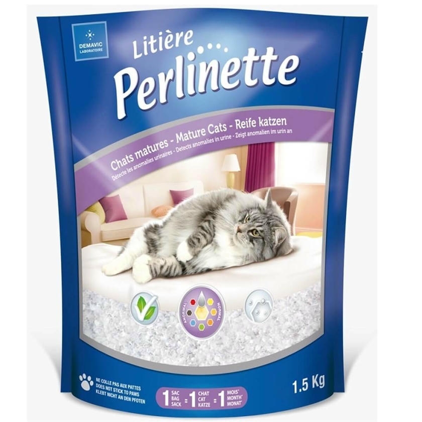 Perlinette Detect Erken Teşhis Formüllü 1,5 KG Silika Kristal Kedi Kumu
