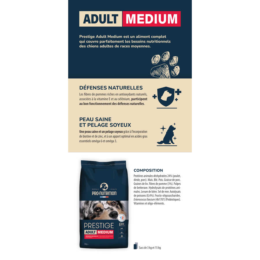 Pro Nutrition Prestige Adult Medium Orta Irk Yetişkin 15 Kg Köpek Maması