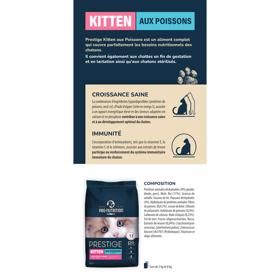 Pro Nutrition Prestige Kitten غذای بچه‌گربه با ماهی 2 کیلوگرم