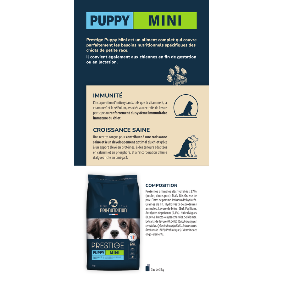 Pro Nutrition Prestige Puppy Mini Küçük Irk Yavru 3 Kg Köpek Maması