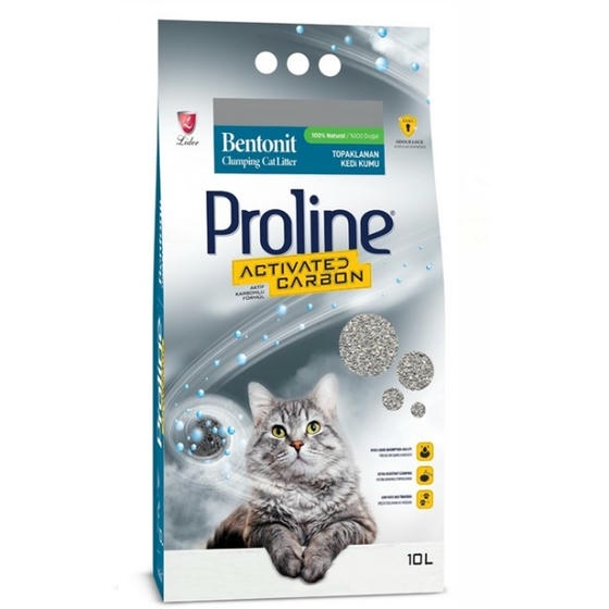Proline Aktif Karbonlu 10 LT İnce Taneli Topaklanan Bentonit Kedi Kumu