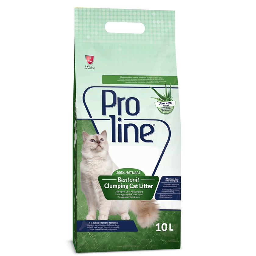 Proline Aloe Vera Kokulu 10 LT İnce Taneli Topaklanan Bentonit Kedi Kumu