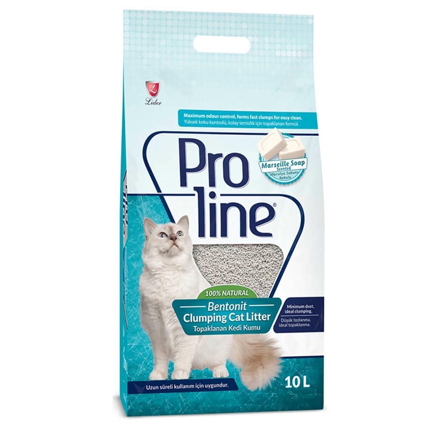 Proline Marsilya Sabunu Kokulu 10 LT İnce Taneli Topaklanan Bentonit Kedi Kumu