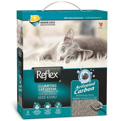 Reflex Aktif Karbonlu 6 LT İnce Taneli Topaklanan Bentonit Kedi Kumu