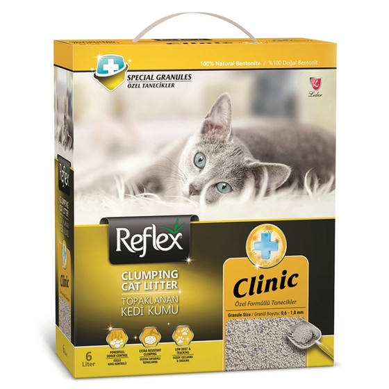 Reflex Klinik Özel Formüllü 6 LT İnce Taneli Topaklanan Bentonit Kedi Kumu