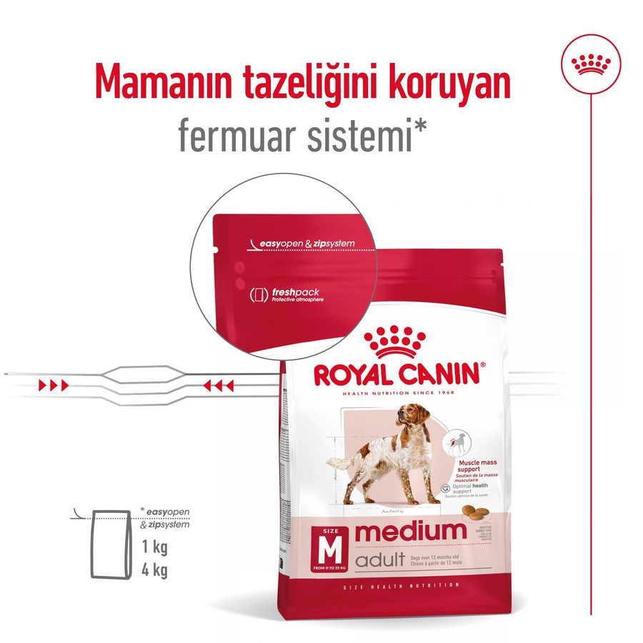 Royal Canin Medium Adult 15 کیلوگرم غذای سگ بالغ نژاد متوسط