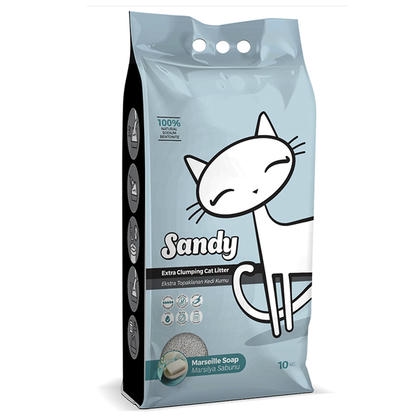 Sandy Marsilya Sabunu Kokulu 10 KG İnce Taneli Topaklanan Bentonit Kedi Kumu