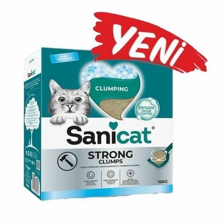 Sanicat Strong Clumps 10 KG İnce Taneli Topaklanan Bentonit Kedi Kumu