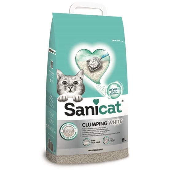 Sanicat White Oksijen Kontrol 8 LT İnce Taneli Topaklanan Bentonit Kedi Kumu