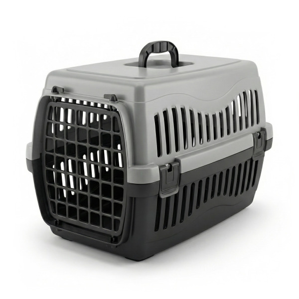 Apco Plastik Kedi-Köpek Taşıma Çantası Büyük Boy 63x43x45cm (Gri)