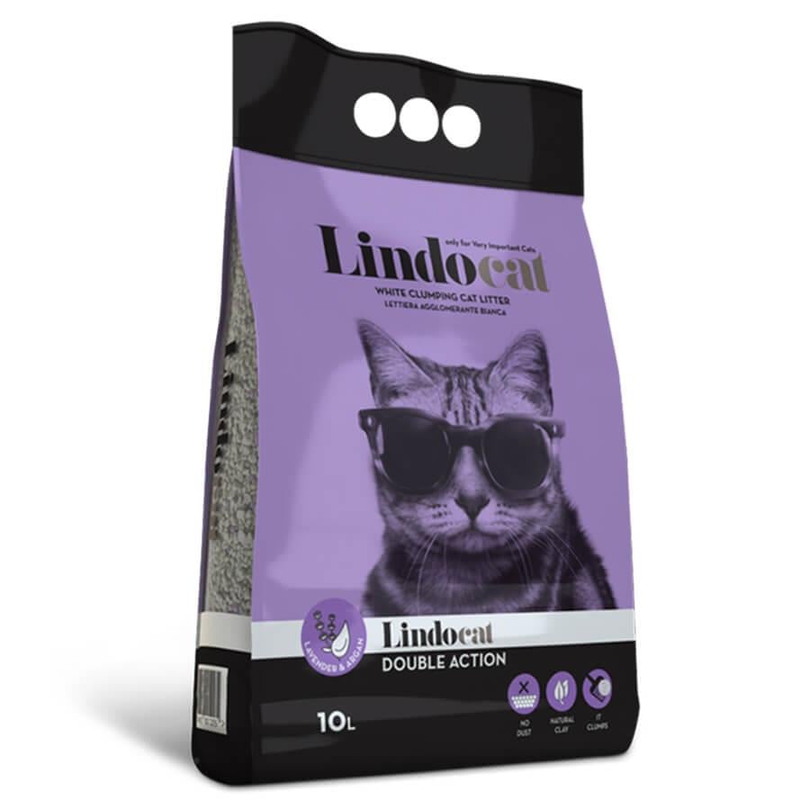 Lindocat Double Action Argan Yağı ve Lavanta Kokulu Topaklanan Kedi Kumu 10L