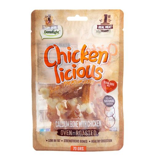 Dentalight Tavuk Etli Kalsiyum Kemik Köpek Ödülü 70 g