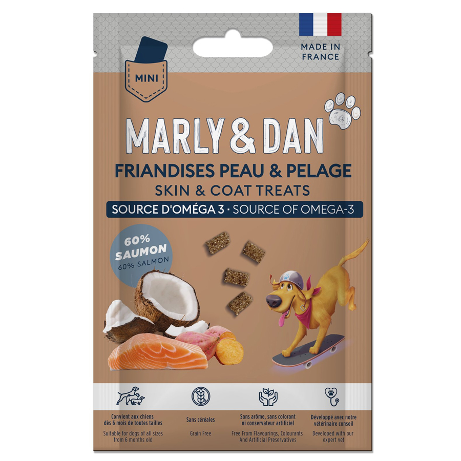 Marly & Dan Soft & Chewy Skin & Coat Deri ve Tüy Sağlığı için Küçük Irk Köpek Ödülü - 20gr