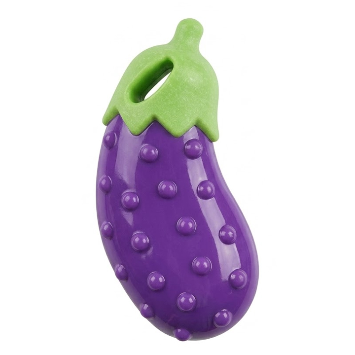 MerkoPets Sesli Vinil Patlıcan Şeklinde Köpek Oyuncağı 11.5cm (42gr)
