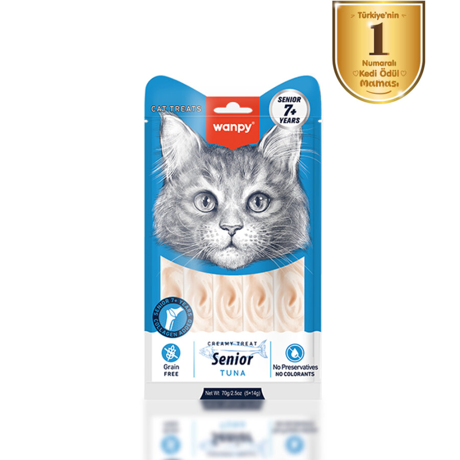 Wanpy Senior - Ton Balıklı Balıklı Kedi Krema Ödülü 5x14g