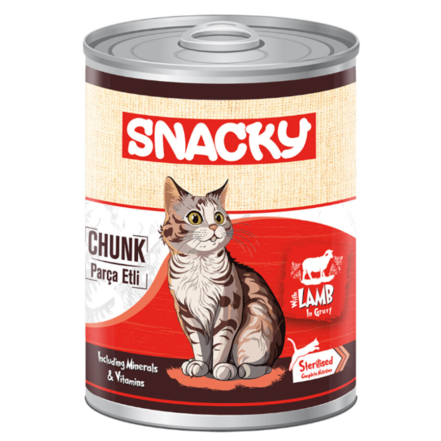 Snacky Parça Kuzulu Kısırlaştırılmış Kedi Konservesi 400g