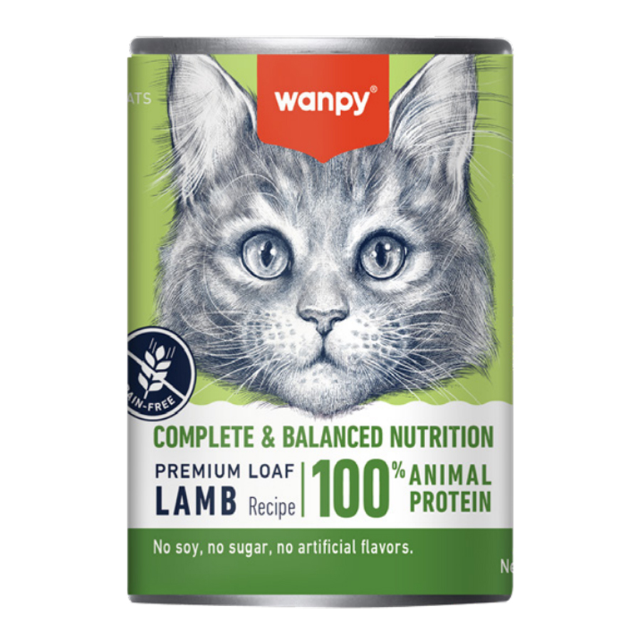 Wanpy Tahılsız Gerçek Et Kedi Konservesi Kuzulu 375gr