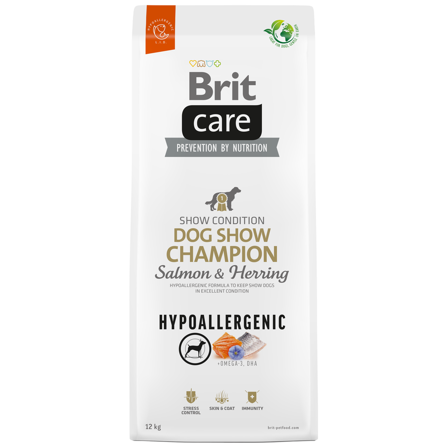 Brit Care Hypoallergenic Dog Show Champion Somonlu ve Ringa Balıklı Yetişkin 12 Kg Köpek Maması