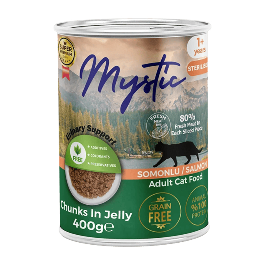 Mystic Jöleli Kısırlaştırılmış Kedi Konservesi Somonlu 400 gr