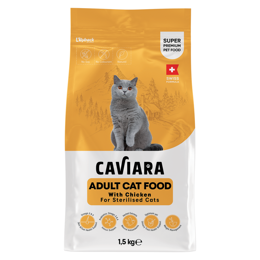 Caviara Tavuklu Kısırlaştırılmış 1,5 Kg Yetişkin Kedi Maması
