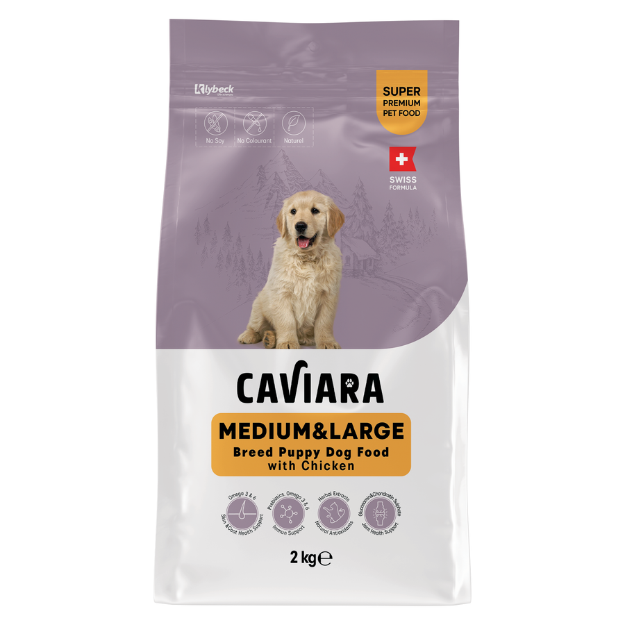 Caviara غذای توله‌سگ نژاد متوسط و بزرگ با مرغ 2 کیلوگرم